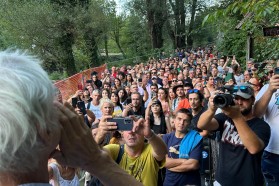 Following the concert nearly 400 attendees made their way to the construction site together.